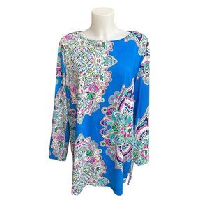 La Blanca Blue Multicolored Mandala‎ Print Coverup Swimwear Lightweight XL